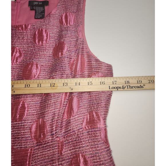 Per Se Dress Womens 8 Pink Polkadot Preppy Retroglam, Modern Royalty, Tweed - Picture 9 of 10